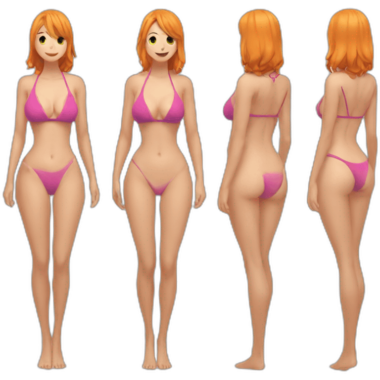 nami full body pawg swimsuit back shot emoji