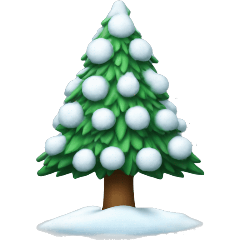 christmas tree with snow on it emoji