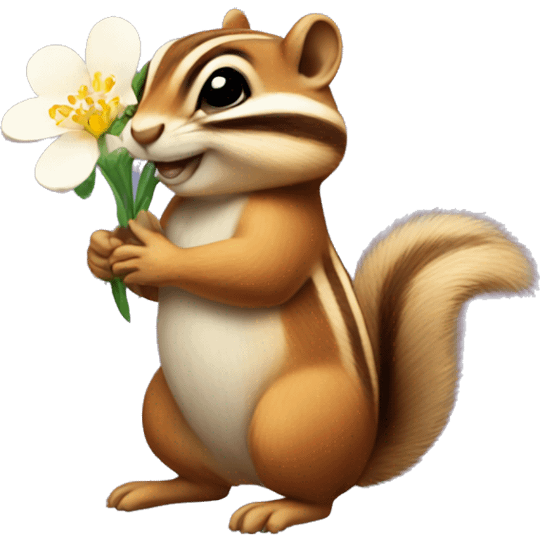 Chipmunk with flowers emoji