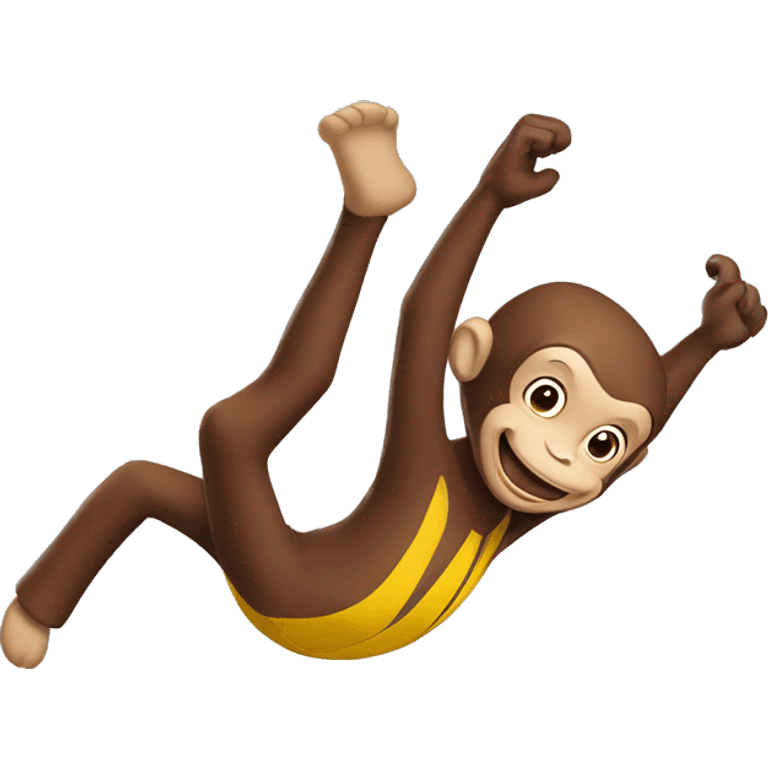 Curious George doing a cartwheel emoji