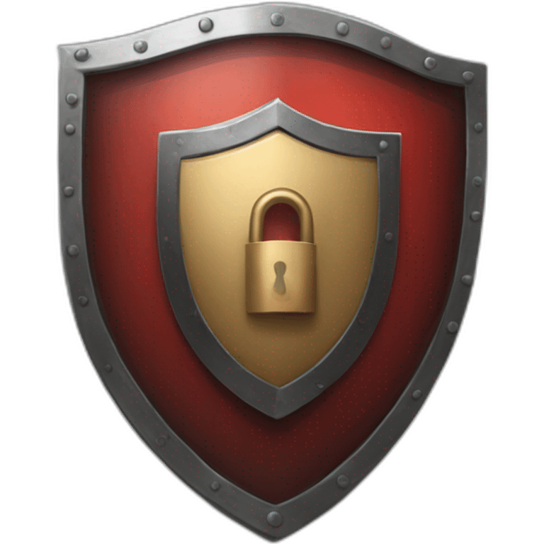 shield with red lock inside it emoji