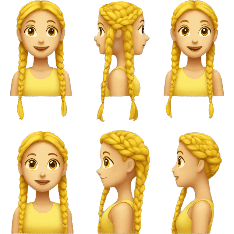 yellow girl with braids emoji