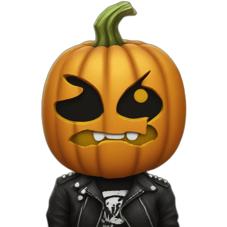 Punk rock pumpkin emoji