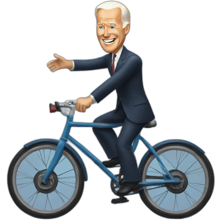 joe biden in a bycicle emoji