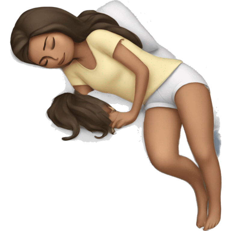 Brunette girl sleeping emoji