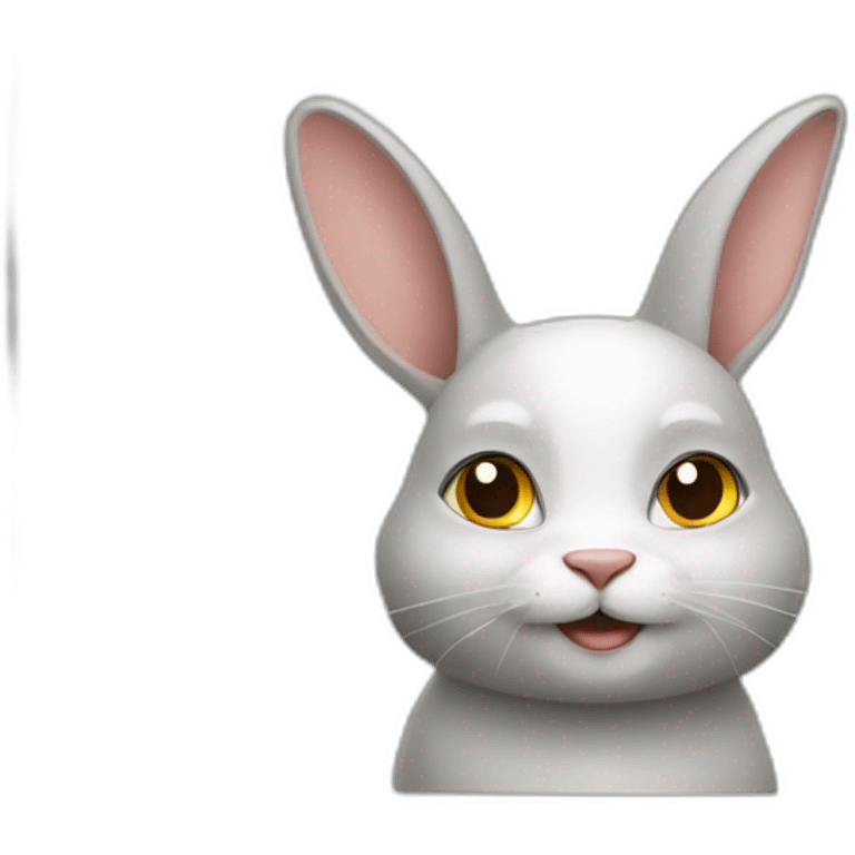 Chat sur un lapin emoji