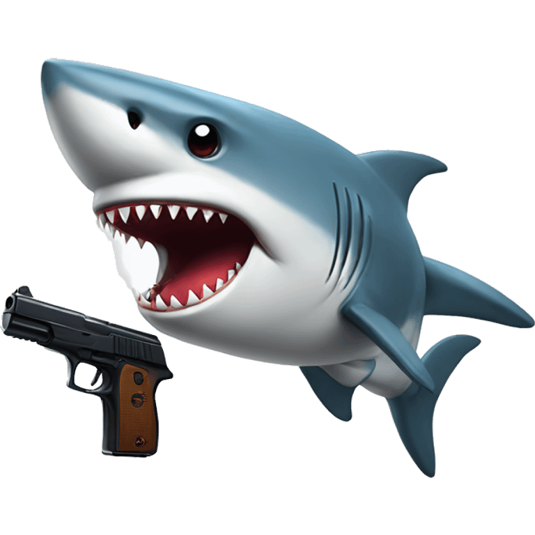 shark with toy gun emoji