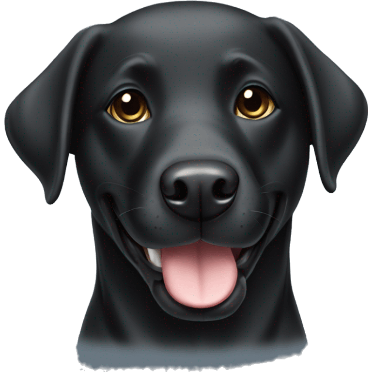 A happy and friendly black labrador dog emoji