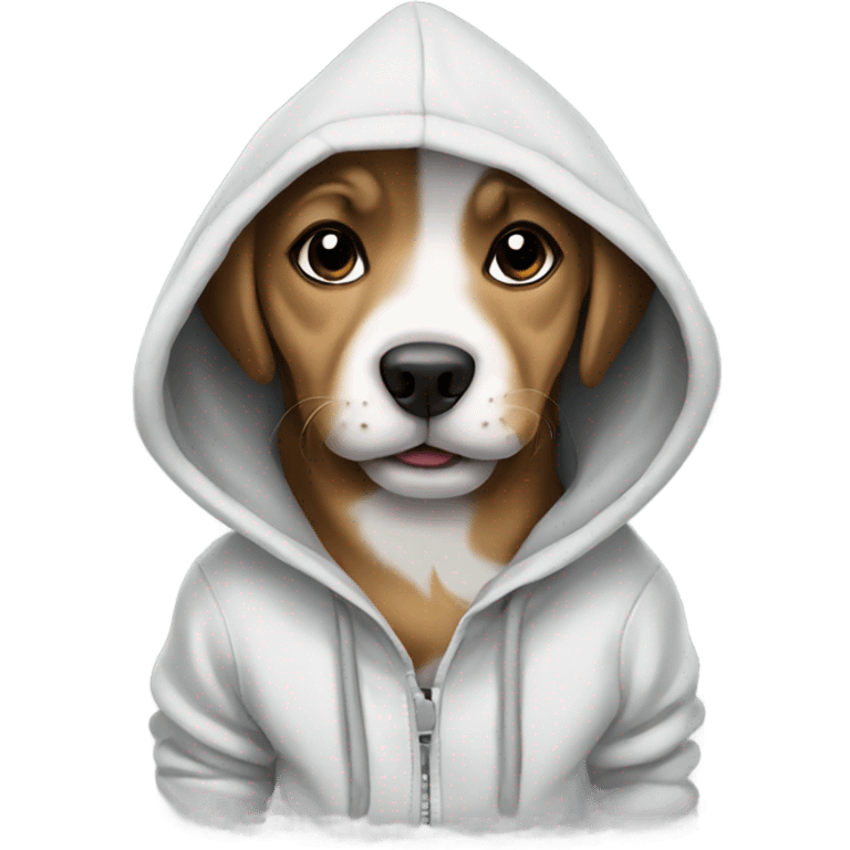 Puppy wearing a hoodie emoji