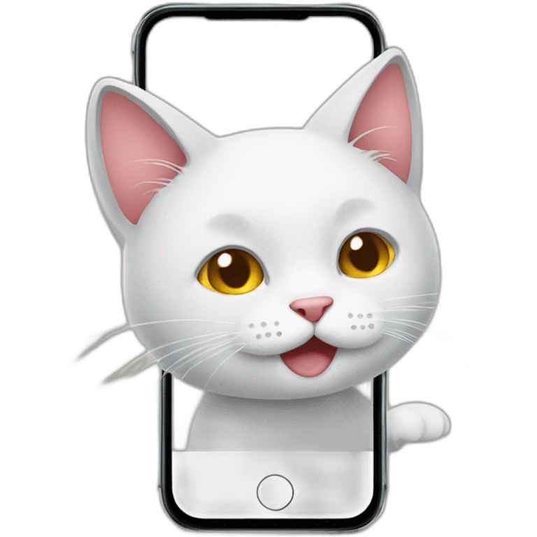 Cat using smartphone emoji