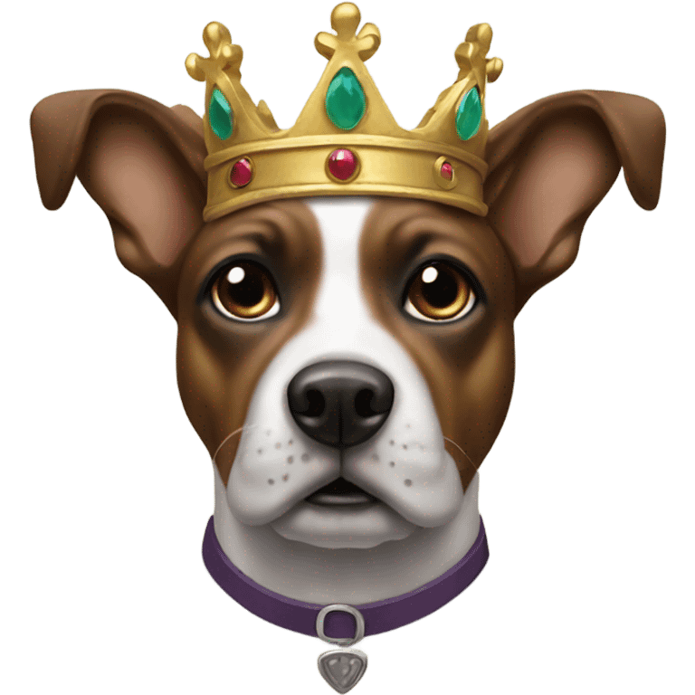 a 5 headed dark gret dog with crowns emoji