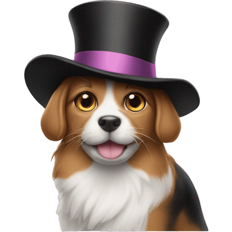 cat dog top hat emoji