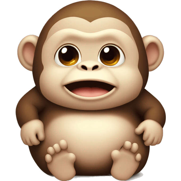 chubby monkey  with a belly emoji