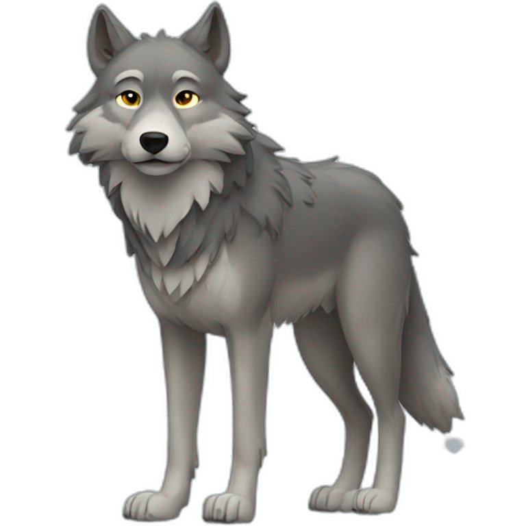 Wolf standing in snow emoji