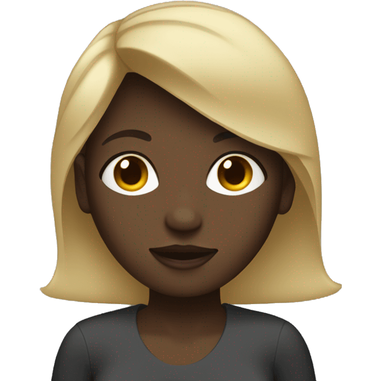 dark skinned blonde girl, whole body shown emoji