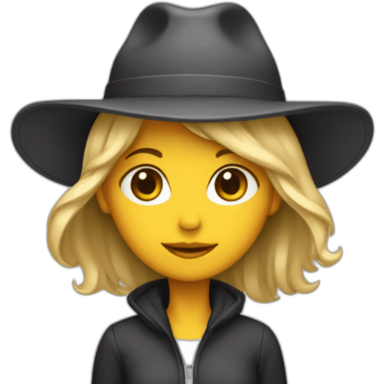 Girl with flat brim hat emoji