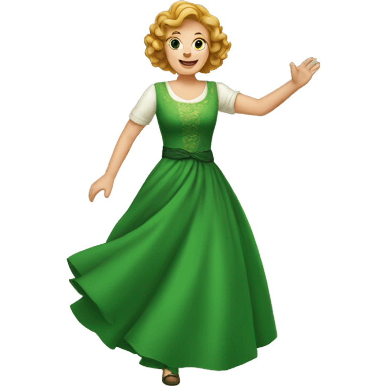 irish woman in dress waving emoji