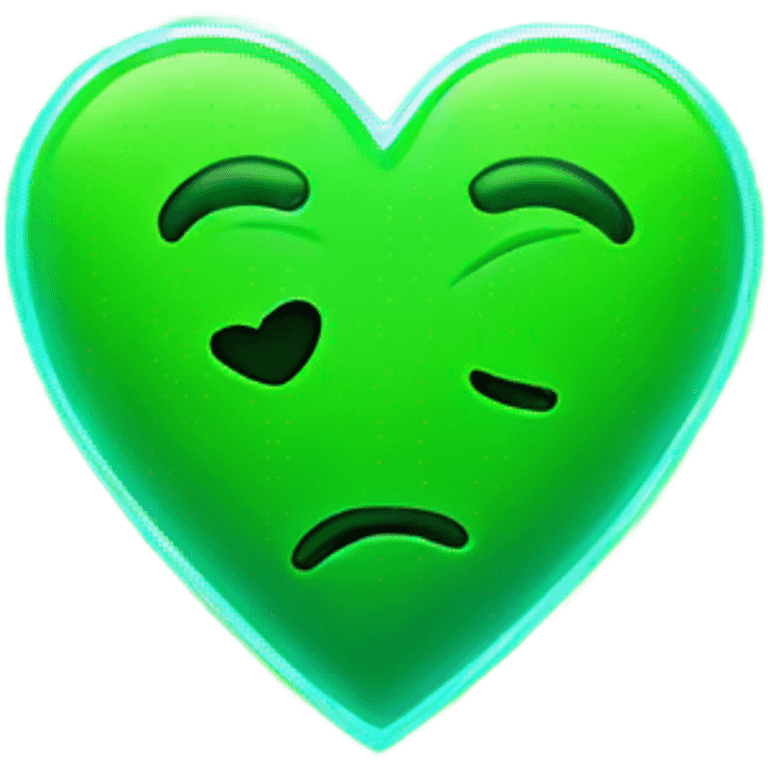 neon green heart emoji