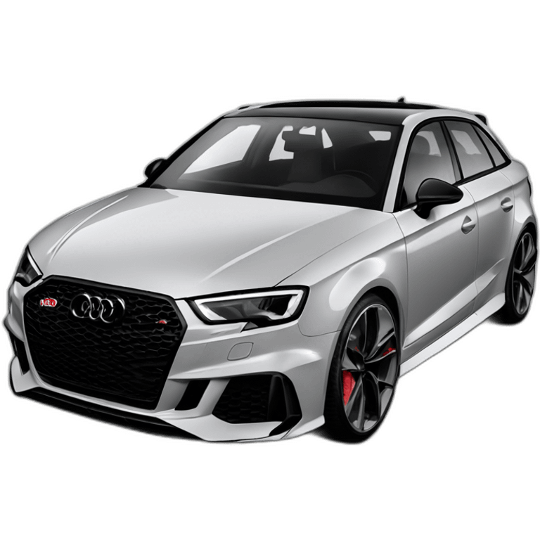 Audi rs3 black facelift, facing front right from the front emoji