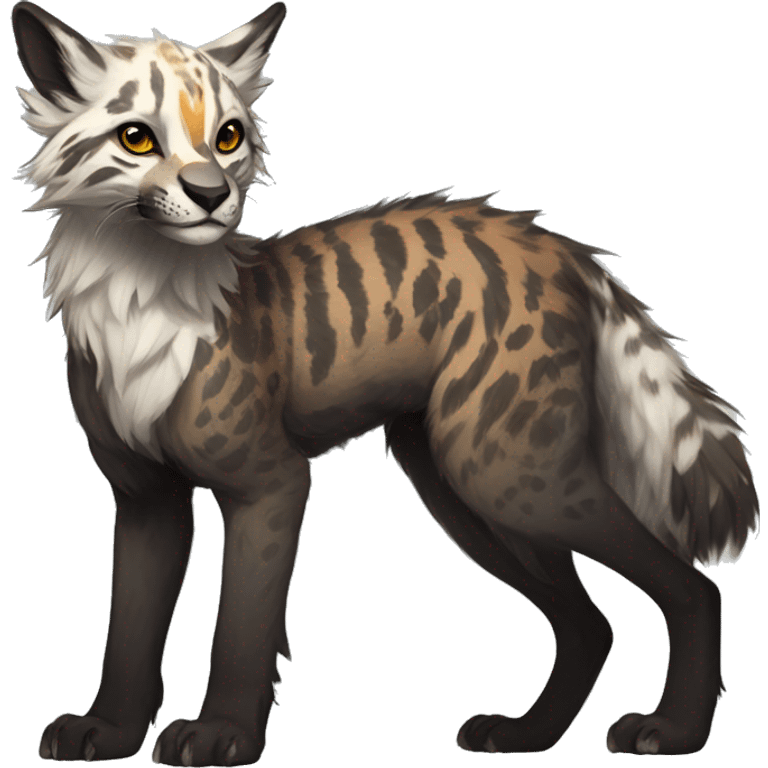 Modern Feral Rare Fantasy Vernid-Trico-species by LiLaiRa, markings, full body emoji