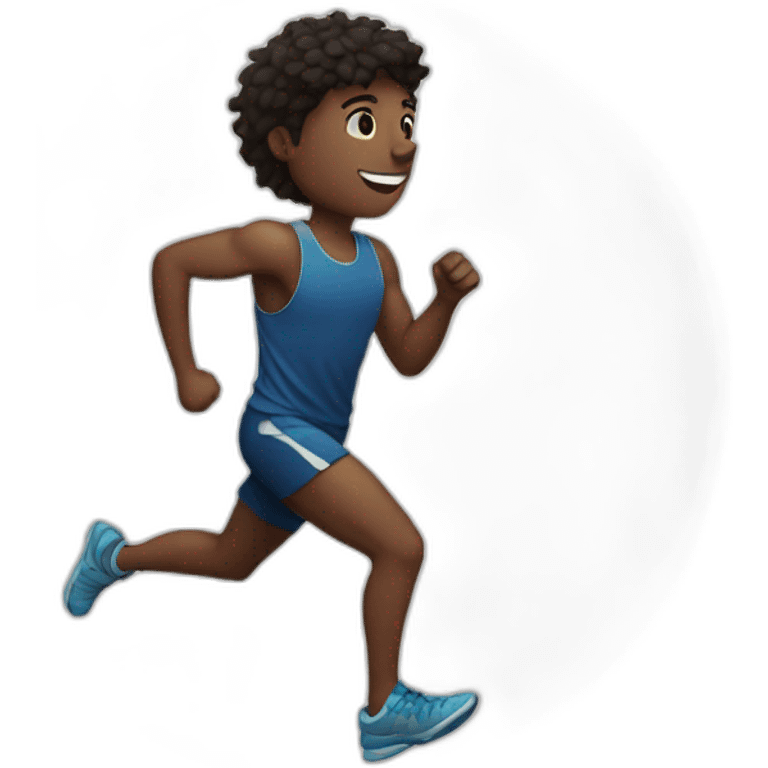 Runner boy night moon emoji