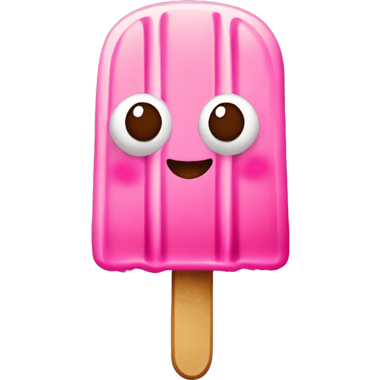 pink popsicle with chocolate realistic emoji