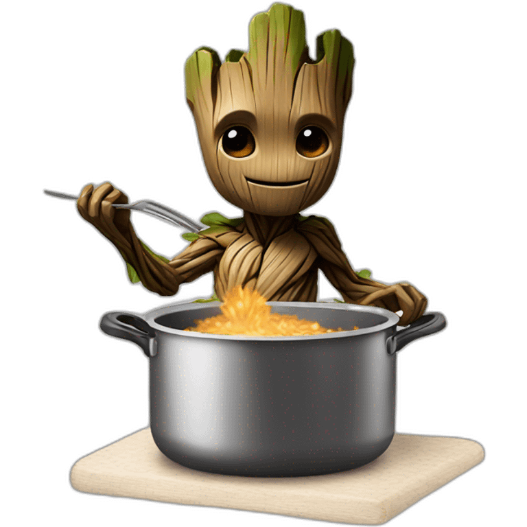 Groot cooking emoji