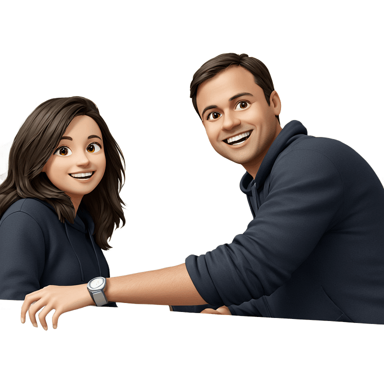 smiling girl with boy outdoors emoji