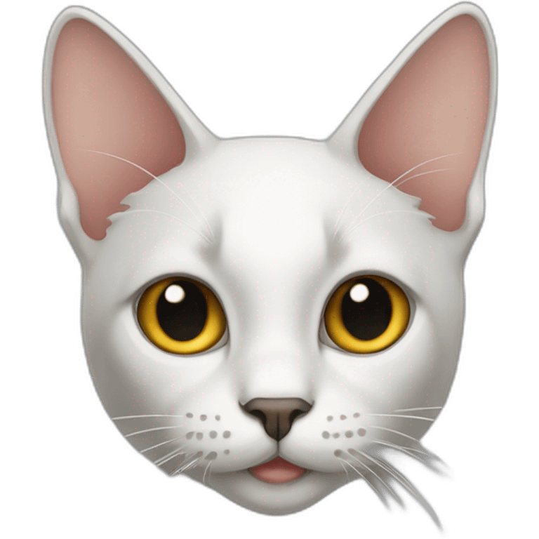 CAT WITHE WITH 1 EAR BLACK emoji