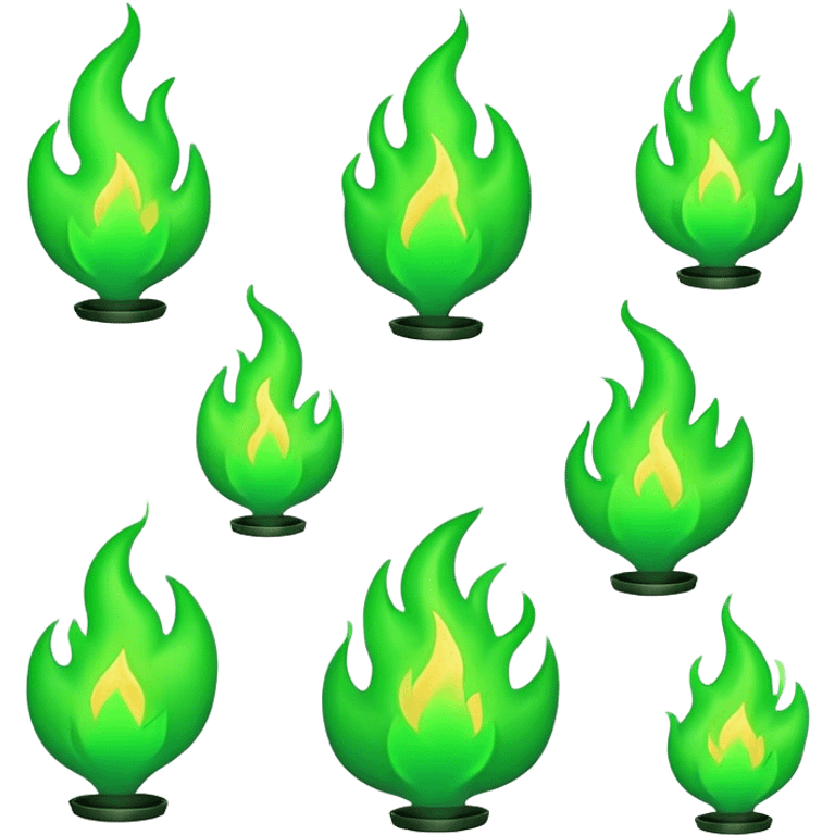 green flame without other colors emoji