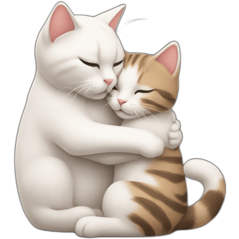 Cat hugging another cat emoji