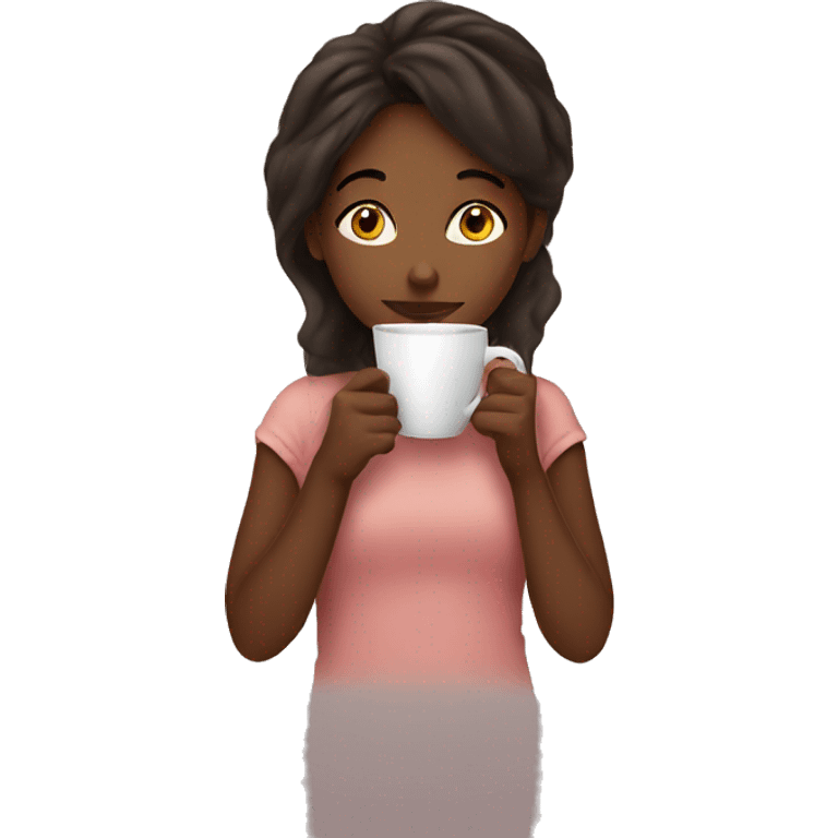 Girl sipping coffee emoji