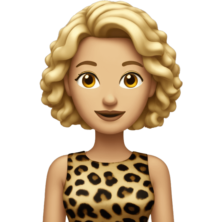 woman in leopard print dress emoji