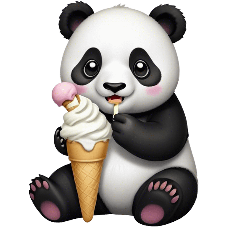 Panda eating ice cream emoji