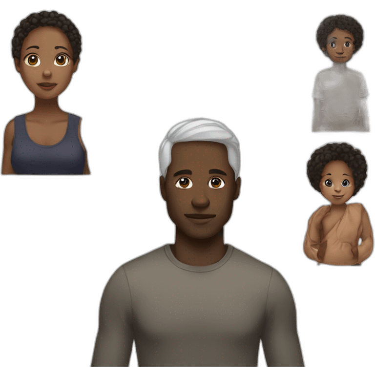 Black men white woman and mixed baby emoji