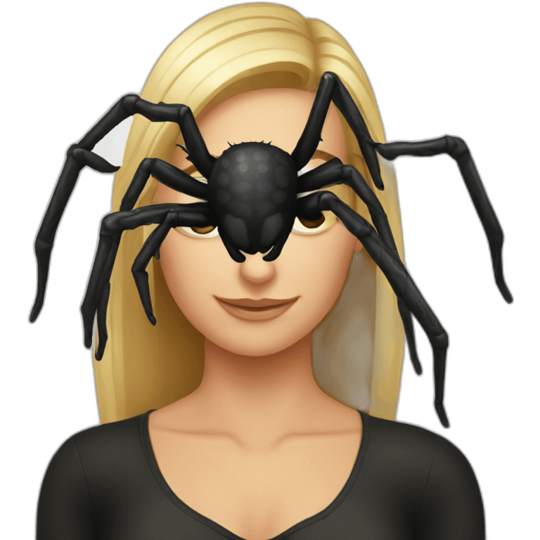 Realistic black spider emoji