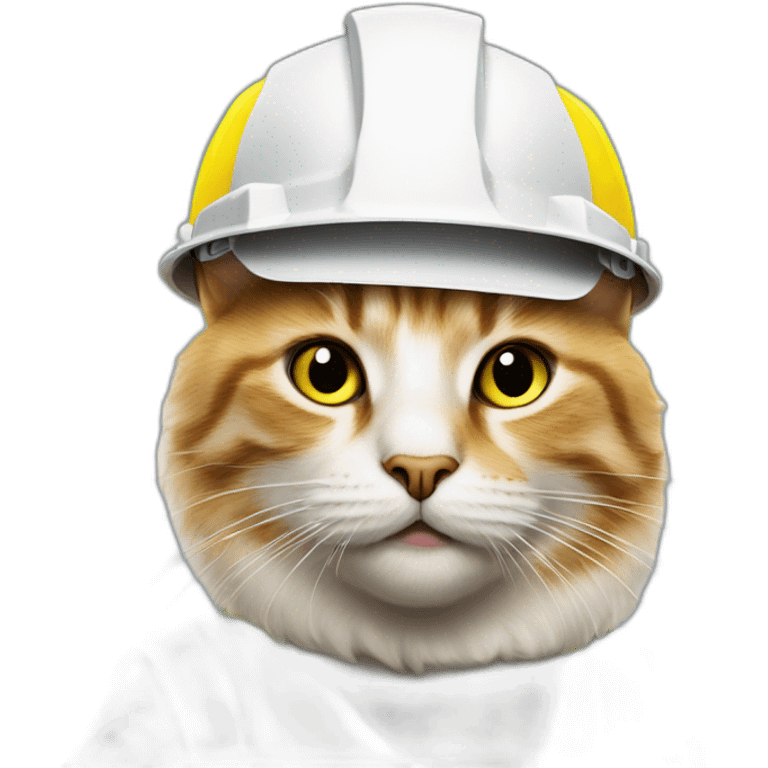 cat in yellow construction helmet emoji