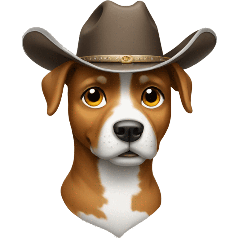 Dog wearing cowboy hat emoji