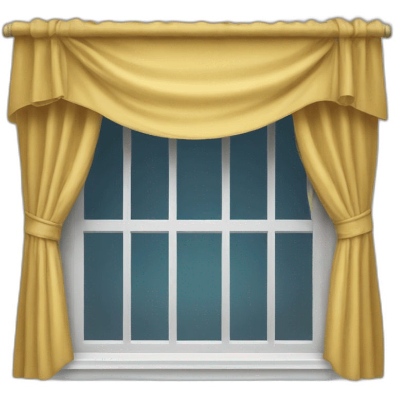 Window with curtains fluttering in the wind emoji