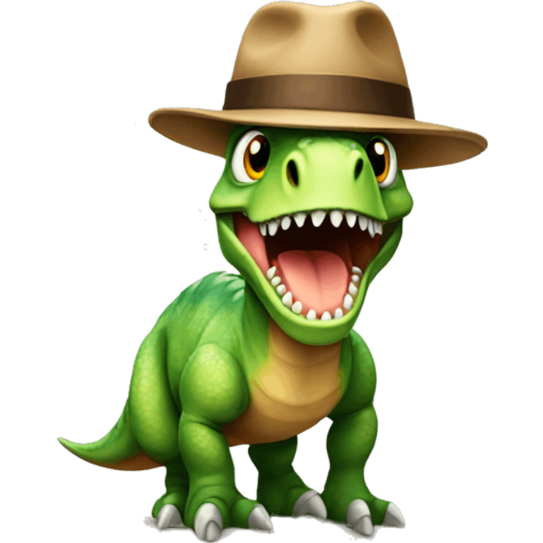 Dinosaur with a hat emoji