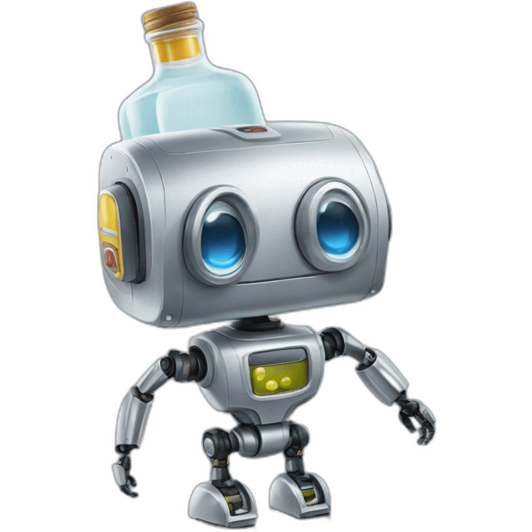 Robot qui tiens une vodka emoji