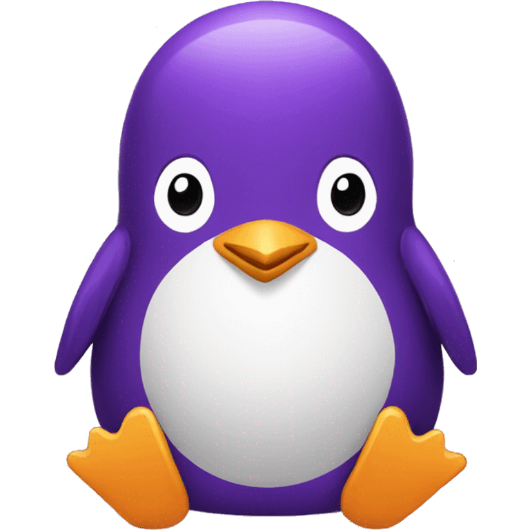 a purple penguin who is sitting and working on code  emoji