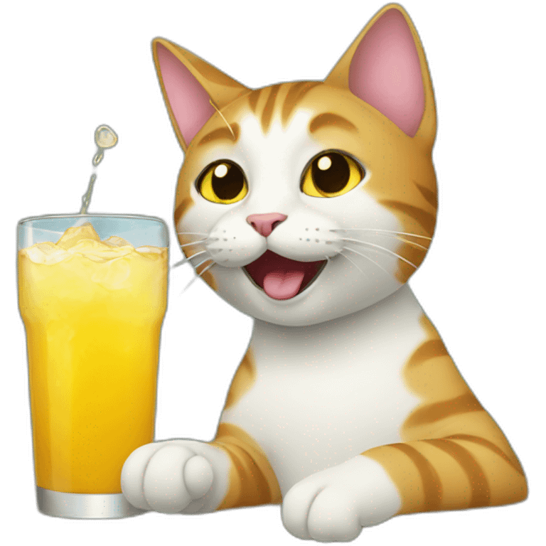 cat drinking  emoji