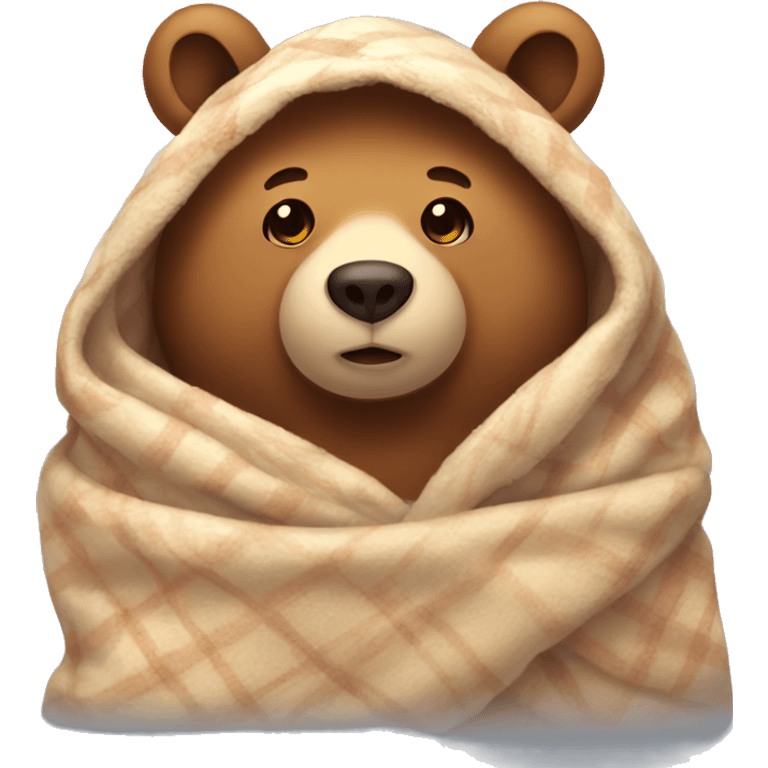 bear cozy in blanket emoji