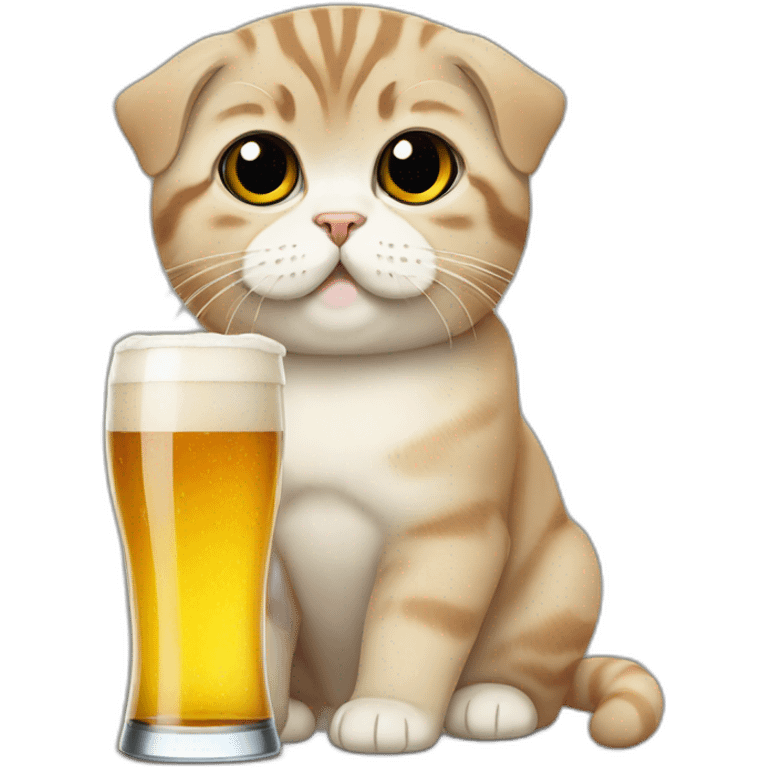 scottish fold drinking beer emoji