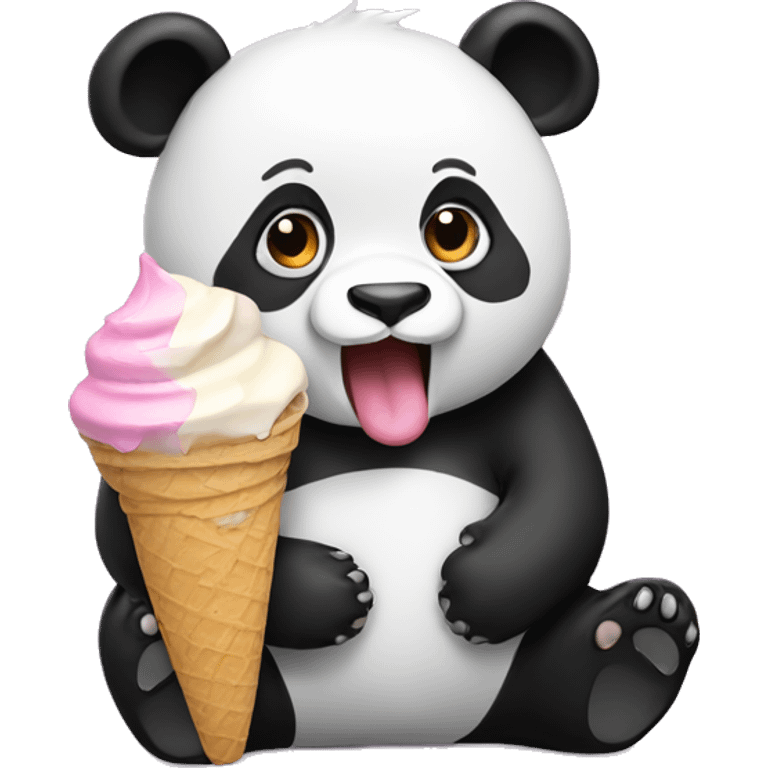 Panda eating ice cream emoji