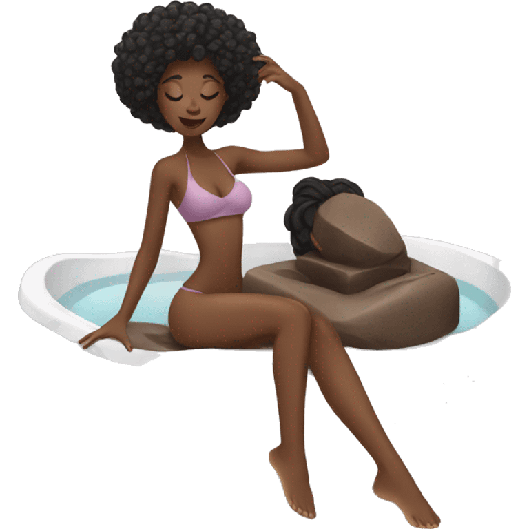 Black girl at Spa emoji