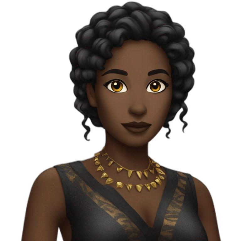 Beautiful Black panther woman emoji