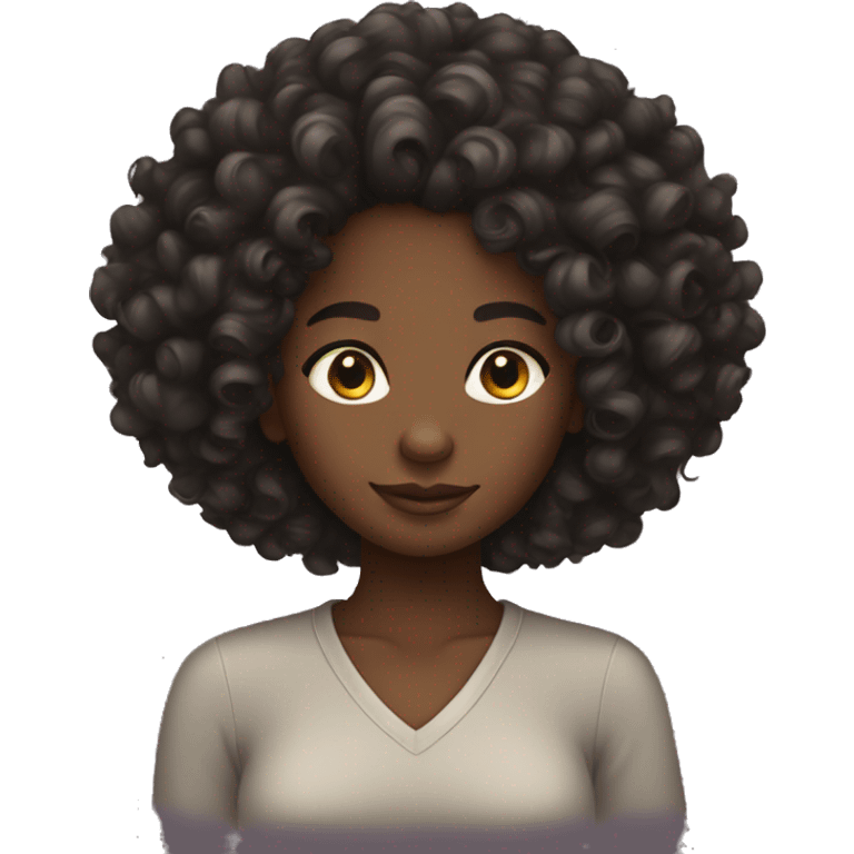 Black girl curly hair emoji