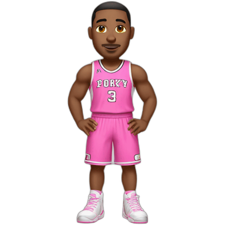 Pink porky bbasketball player emoji